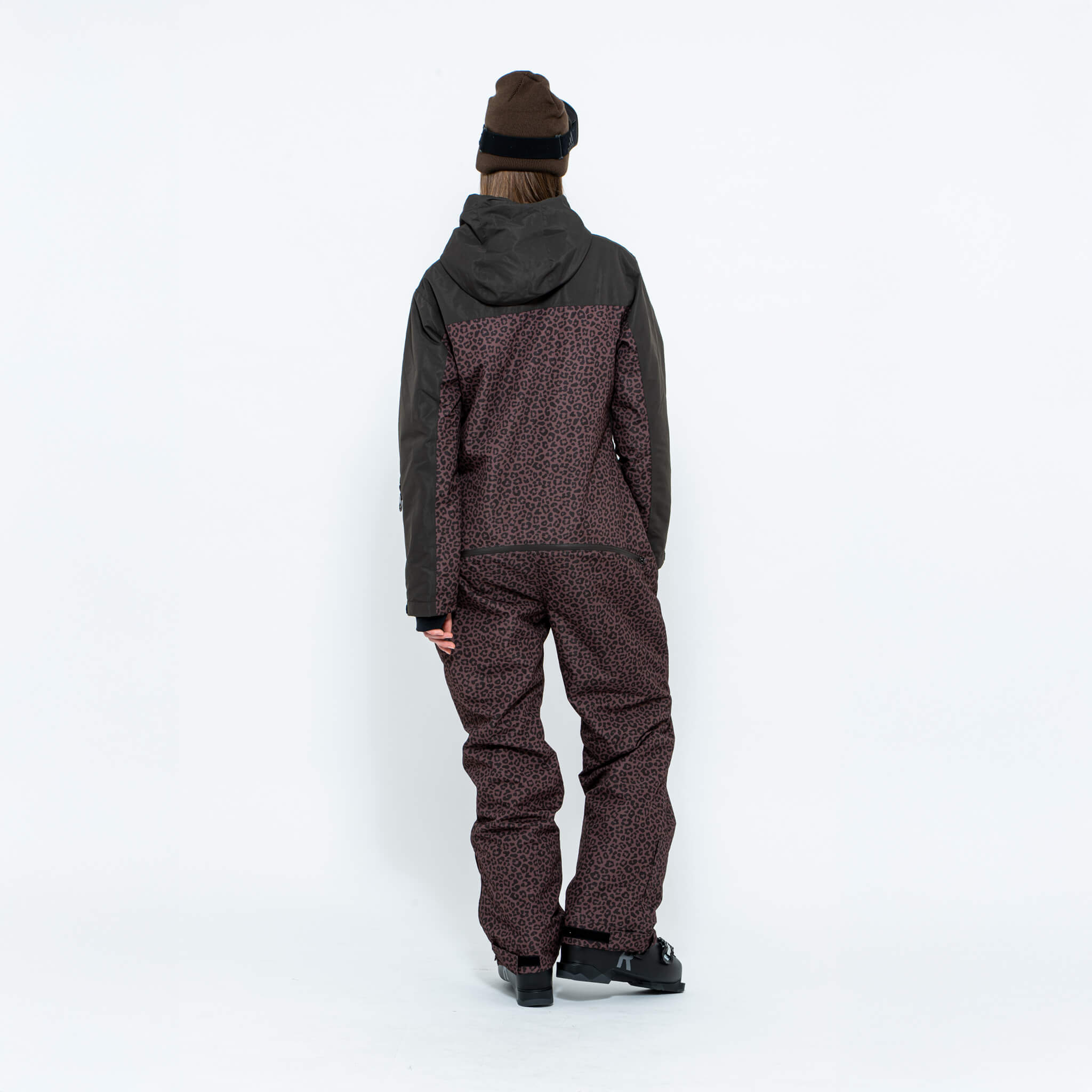 Women's Snow Suit, Brown Leopard